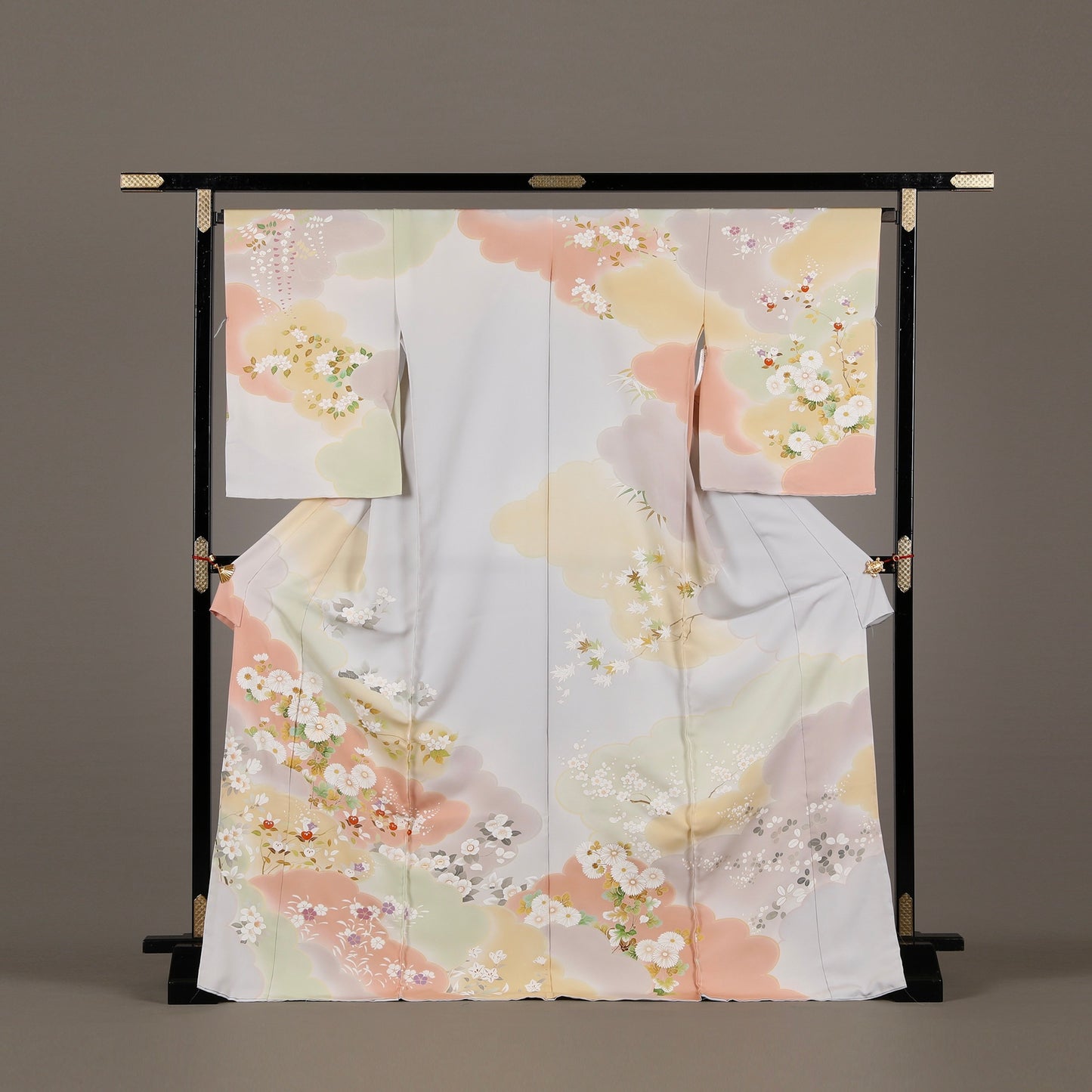 京友禅 | 訪問着 | 正絹 | 紫水晶 | 花と雲取り