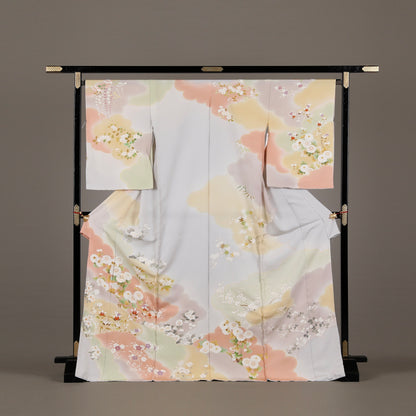 京友禅 | 訪問着 | 正絹 | 紫水晶 | 花と雲取り