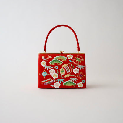刺繍 | 草履バッグセット | 振袖 | 礼装 | 赤 | 宝尽くし | 和小物さくら