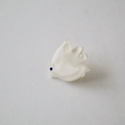 帯留「ガラス千鳥 - wht」和小物さくら