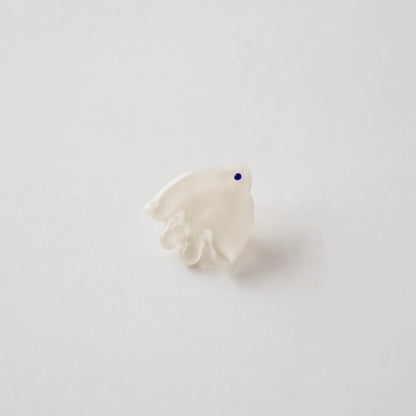 帯留「ガラス千鳥 - wht」和小物さくら
