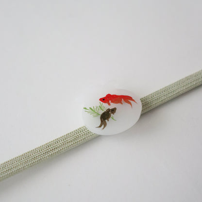 帯留「金魚鉢」大原商店