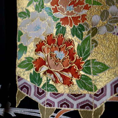 京友禅 | 黒留袖 | 正絹 | 黒 | 松葉に貝桶