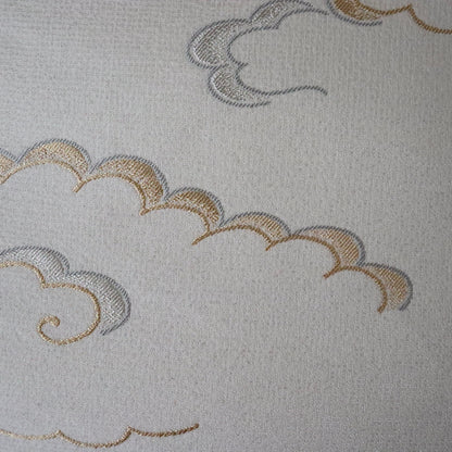 西陣織 | 九寸名古屋帯 | 正絹 | 彩雲 | 白 | 織楽浅野