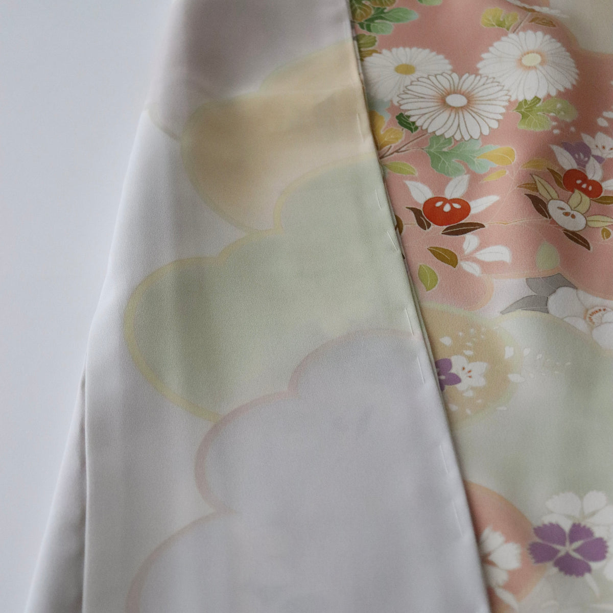 京友禅 | 訪問着 | 正絹 | 紫水晶 | 花と雲取り