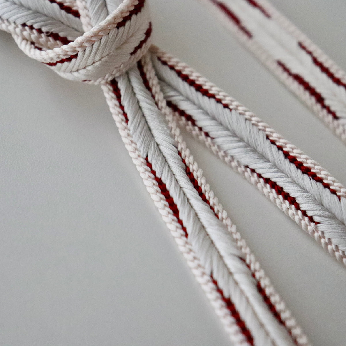 帯締め「綾竹大和木の葉暈し - wht/rd」和小物さくら