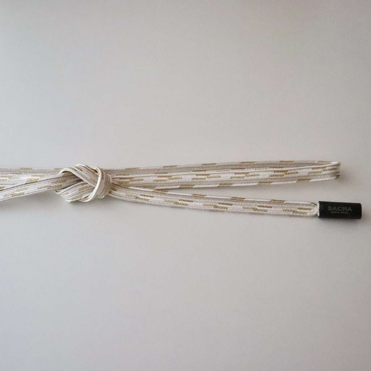 帯締め「貝ノ口縞撚房 - wht」和小物さくら