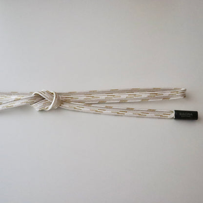 帯締め「貝ノ口縞撚房 - wht」和小物さくら