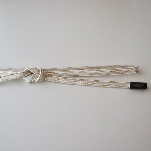 帯締め「貝ノ口縞撚房 - wht」和小物さくら