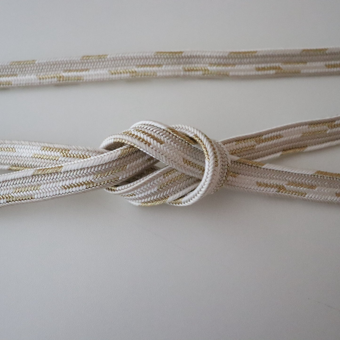 帯締め「貝ノ口縞撚房 - wht」和小物さくら