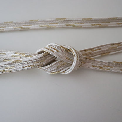 帯締め「貝ノ口縞撚房 - wht」和小物さくら