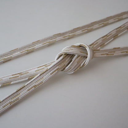 帯締め「貝ノ口縞撚房 - wht」和小物さくら