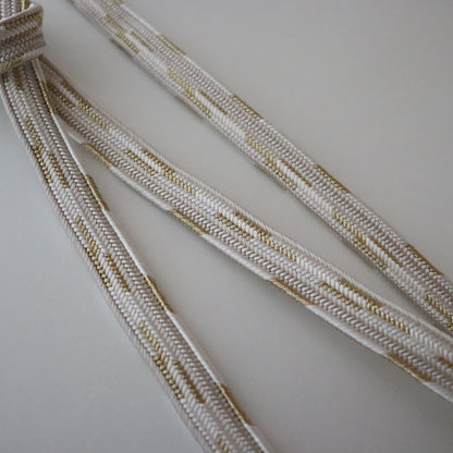 帯締め「貝ノ口縞撚房 - wht」和小物さくら
