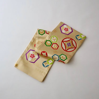 西陣織 | 袋帯 | 七五三 | 七歳 | 正絹 | 七宝亀甲文 | 金 | 志都香 | 50