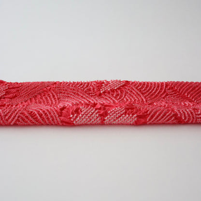 絞染帯揚げ「桜流水 - 躑躅色」