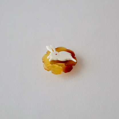 帯留「雪輪うさぎ」大原商店