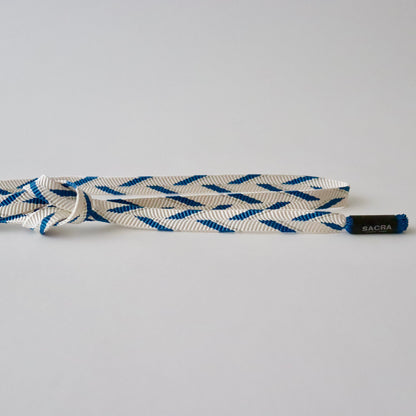 帯締め「さざ浪組矢羽根銀入撚房 - blu」和小物さくら