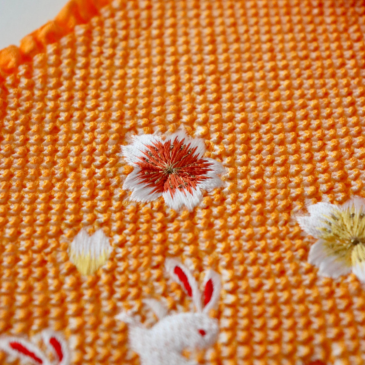 帯揚げ | 七五三 | 七歳 | 正絹 | 桜兎 | 絞染 | 刺繍 | 大原商店
