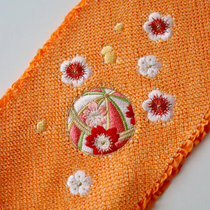 帯揚げ | 七五三 | 七歳 | 正絹 | 桜鞠 | 絞染 | 刺繍 | 大原商店
