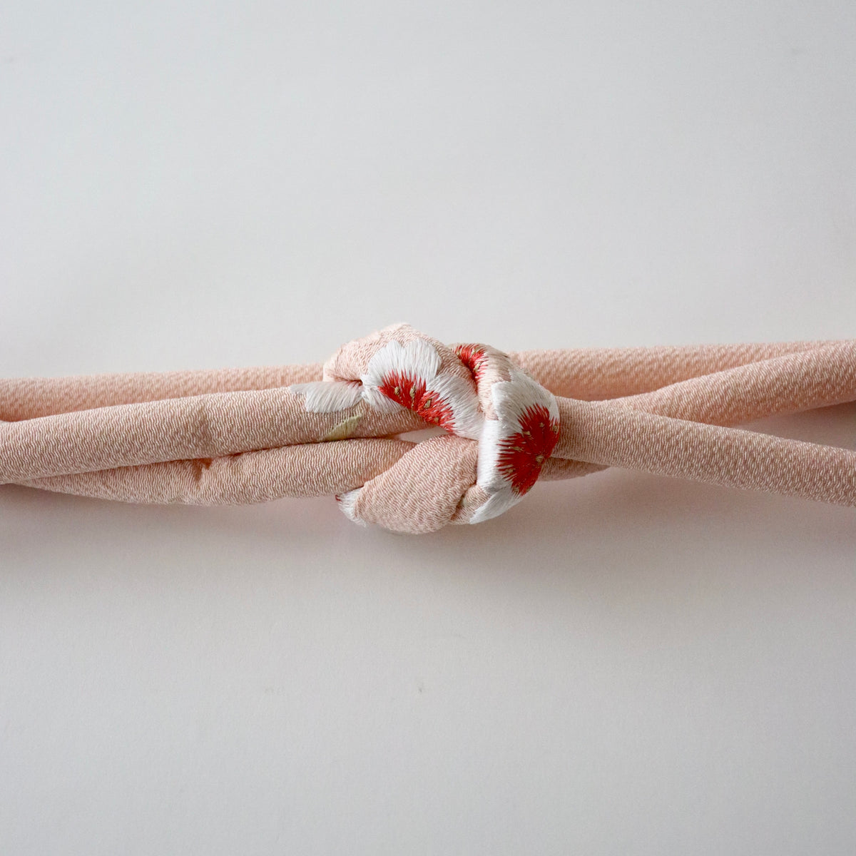 帯締め | 七五三 | 七歳 | 正絹 | 丸ぐけ | 桜 | 刺繍 | 薄紅 | 大原商店