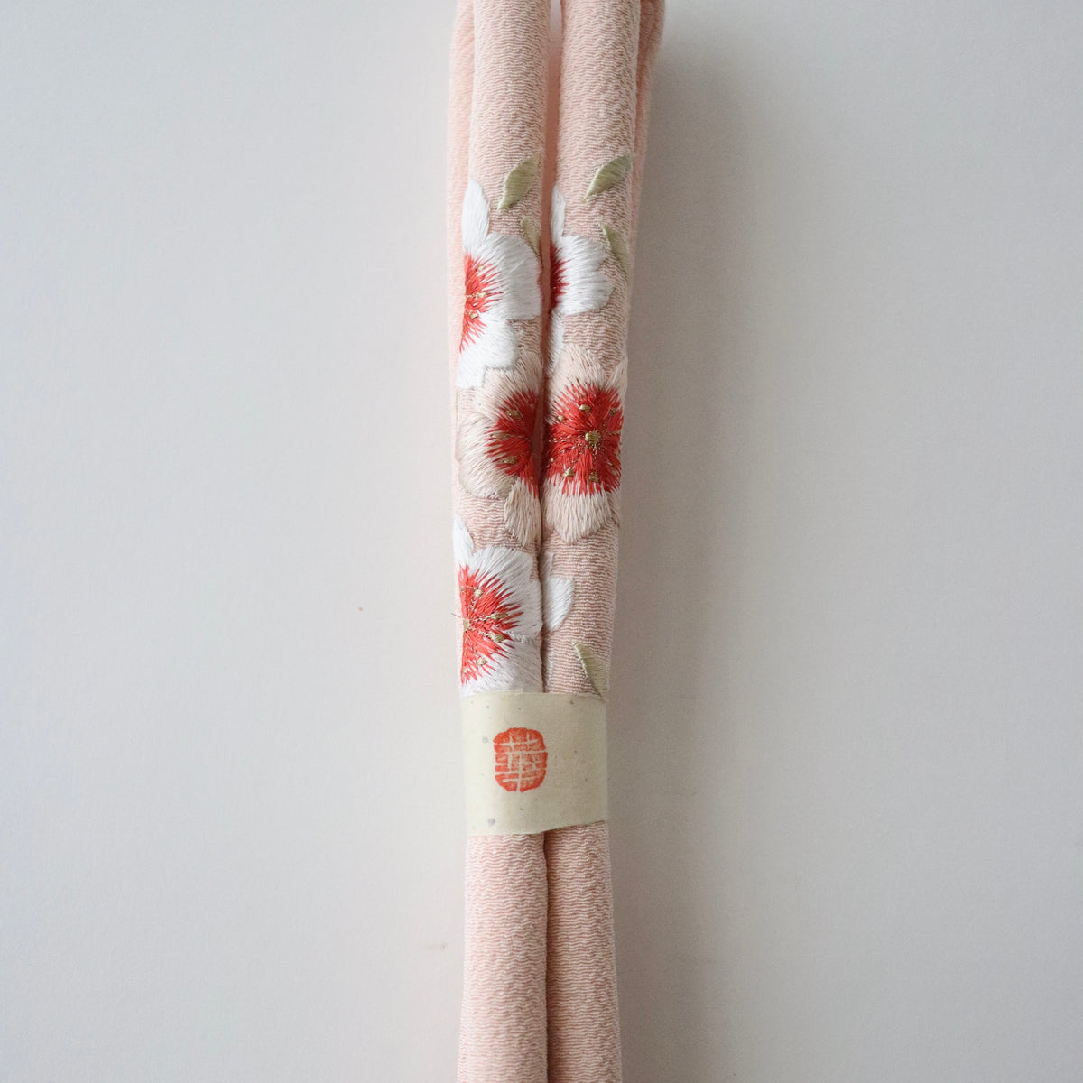 帯締め | 七五三 | 七歳 | 正絹 | 丸ぐけ | 桜 | 刺繍 | 薄紅 | 大原商店
