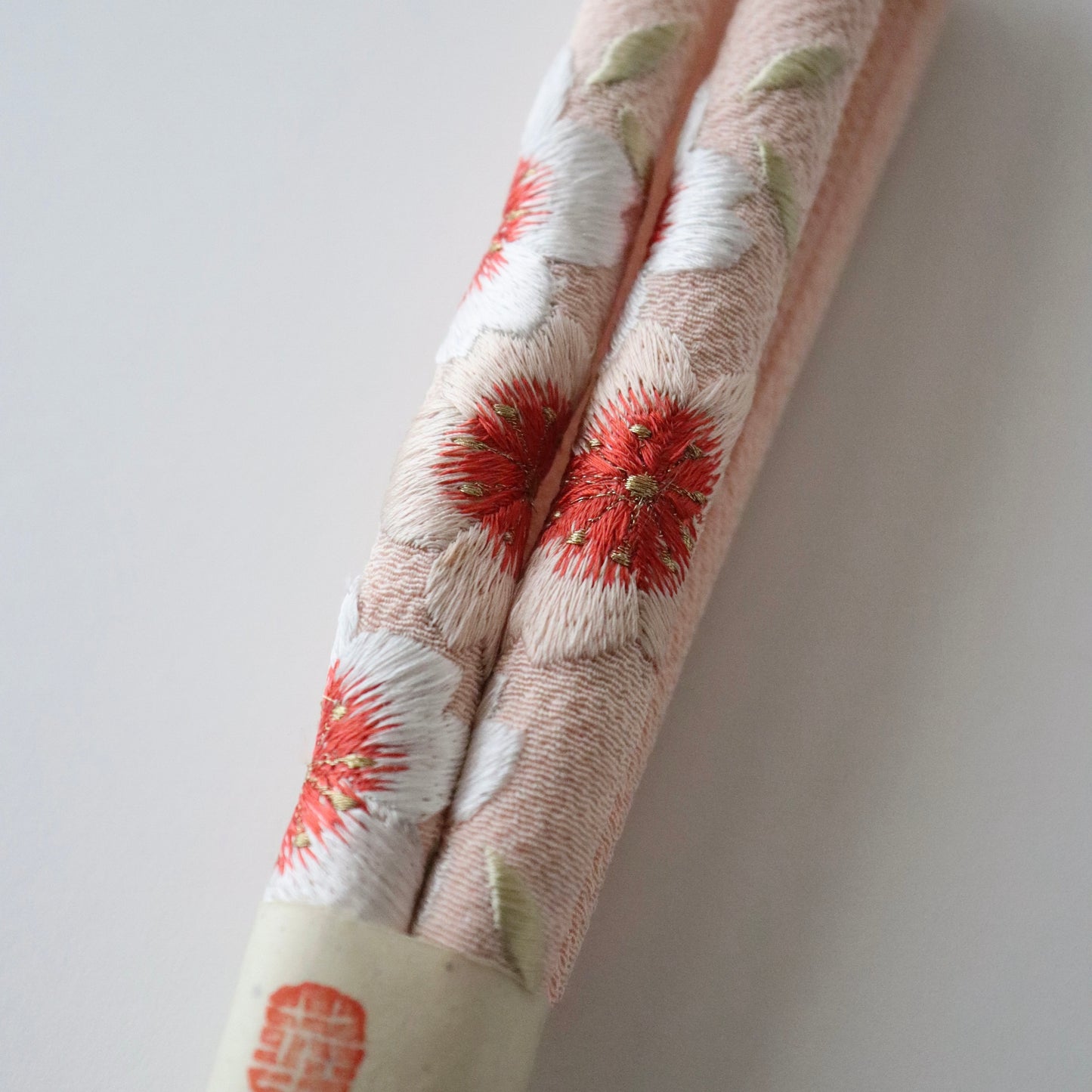 帯締め | 七五三 | 七歳 | 正絹 | 丸ぐけ | 桜 | 刺繍 | 薄紅 | 大原商店