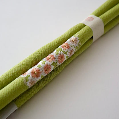 帯締め | 七五三 | 七歳 | 正絹 | 丸ぐけ | 満開桜 | 刺繍 | 黄緑 | 大原商店