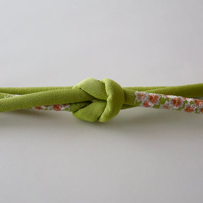帯締め | 七五三 | 七歳 | 正絹 | 丸ぐけ | 満開桜 | 刺繍 | 黄緑 | 大原商店
