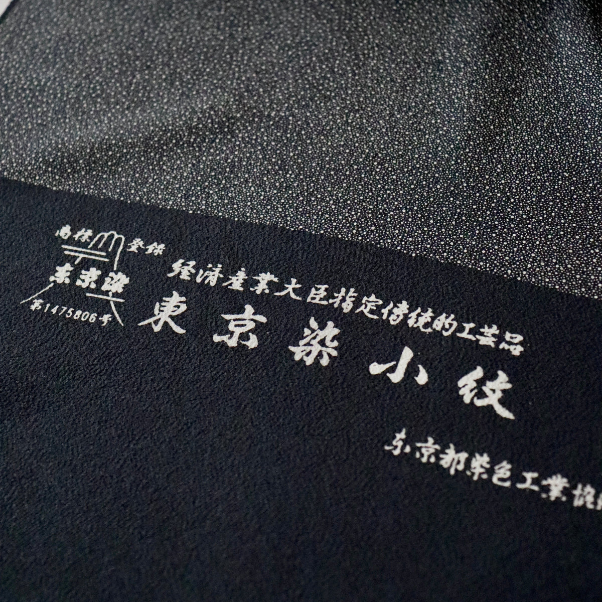 江戸小紋 | 着尺 | 正絹 | 黒 | 大小霰 | 型染 | 田島敬之