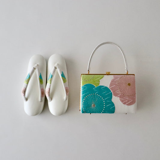 刺繍 | 草履バッグセット | 振袖 | 礼装 | 天桃 | 和小物さくら