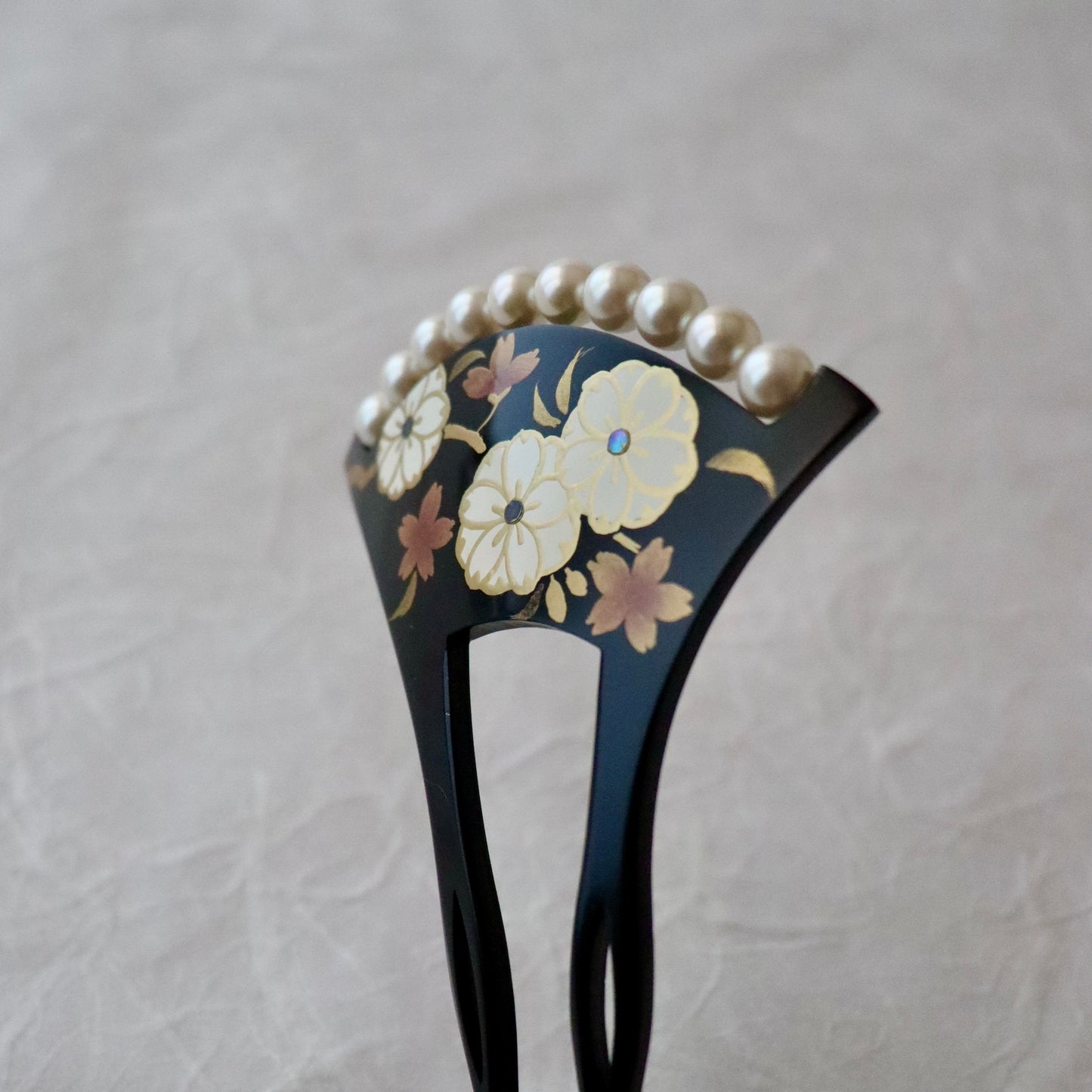 かんざし | バチ型 | 通年向け | 礼装 | 蒔絵 | 桜に珠繋 | 大原商店