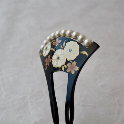 かんざし | バチ型 | 通年向け | 礼装 | 蒔絵 | 桜に珠繋 | 大原商店