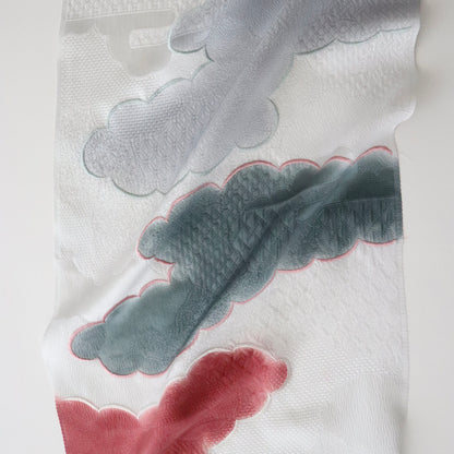 帯揚げ | 袷・単衣向け | 雲三色暈し雲取横振刺繍 | 和小物さくら