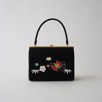 刺繍 | 草履バッグセット | 振袖 | 礼装 | 黒 | 宝尽くし | 和小物さくら
