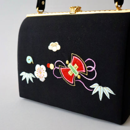 刺繍 | 草履バッグセット | 振袖 | 礼装 | 黒 | 宝尽くし | 和小物さくら