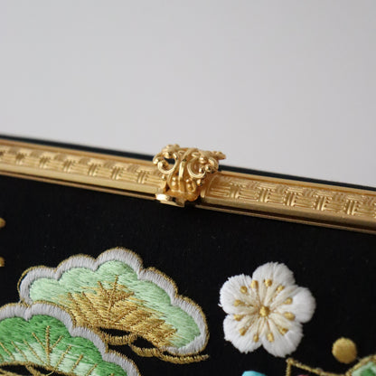 刺繍 | 草履バッグセット | 振袖 | 礼装 | 黒 | 宝尽くし | 和小物さくら