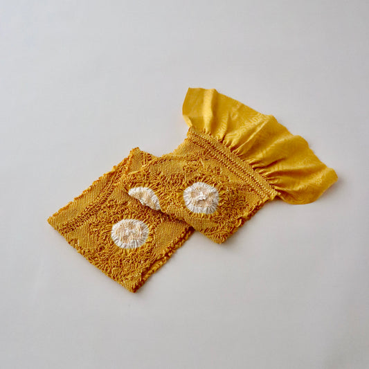 絞染め帯揚げ「立涌花 - yel」和小物さくら