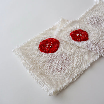 絞染め帯揚げ「更紗梅 - wht」和小物さくら