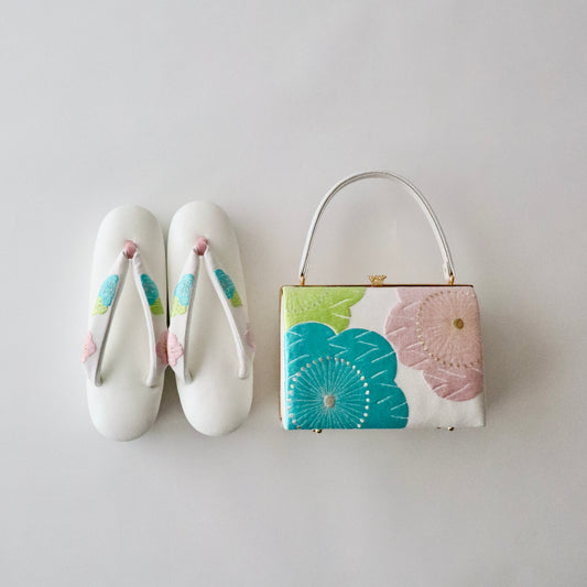 刺繍 | 草履バッグセット | 振袖 | 礼装 | 天桃 | 和小物さくら