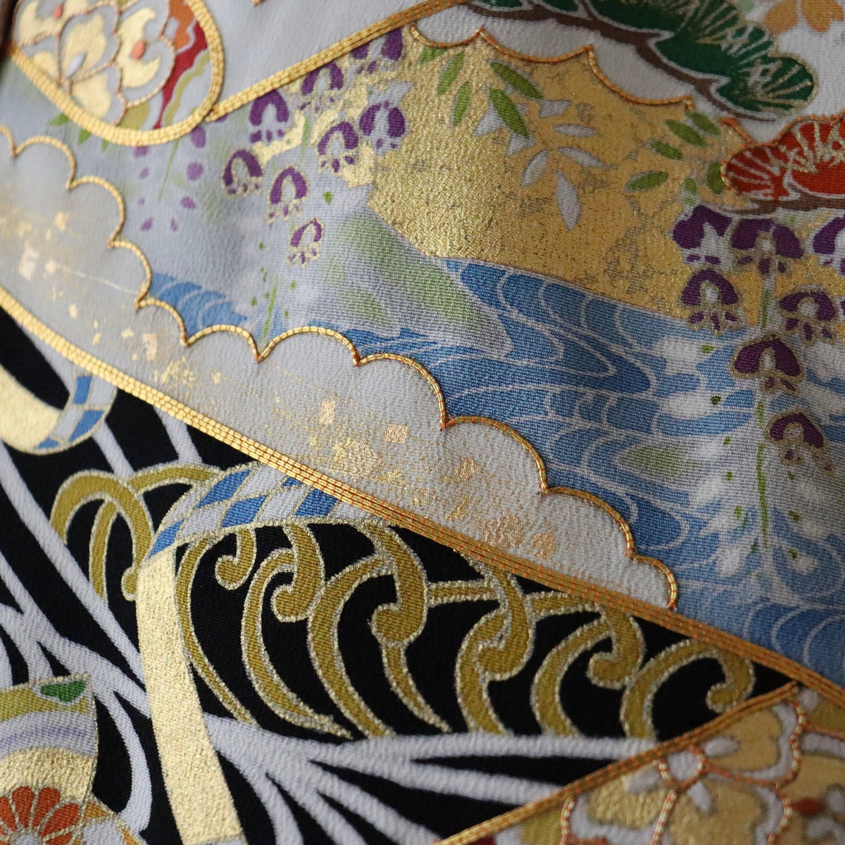 京友禅 | 黒留袖 | 正絹 | 黒 | 波に巻物 | 髙橋啓