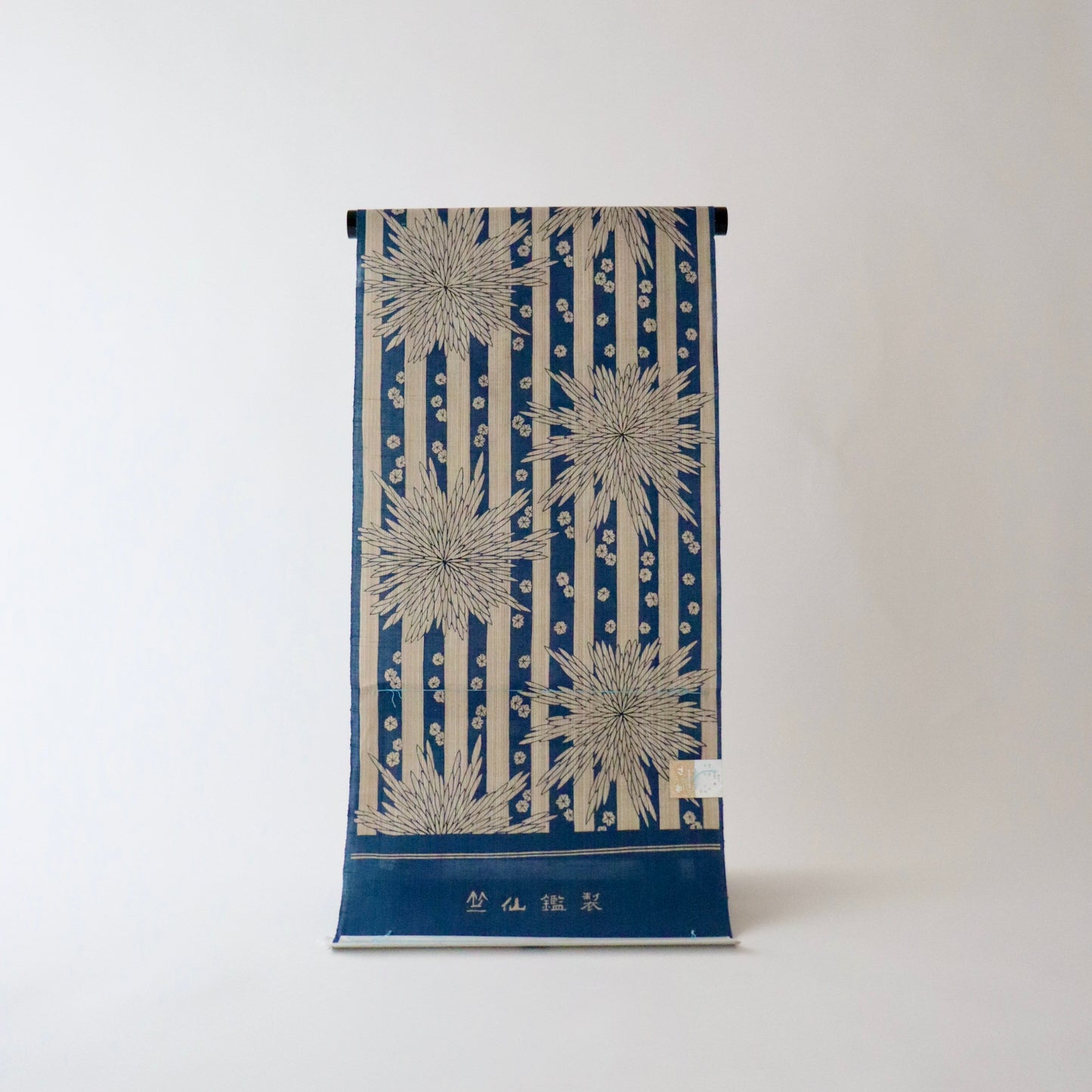 奥州小紋「縦縞菊」竺仙
