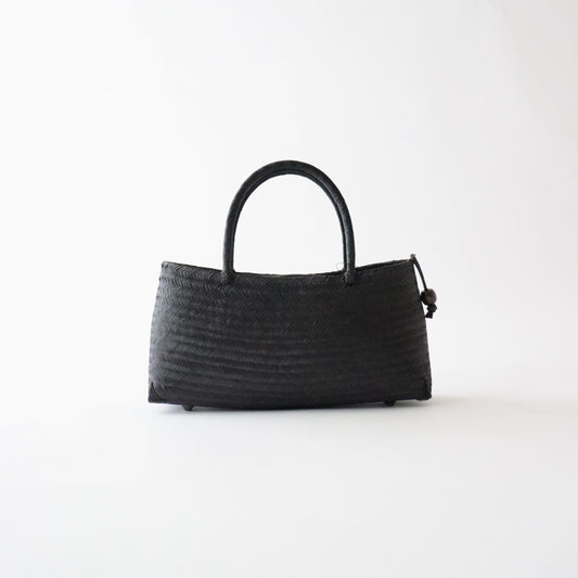 竹バッグ「竹編横長 - blk」和小物さくら