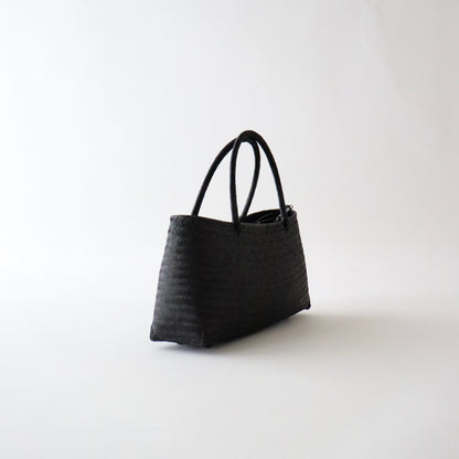 竹バッグ「竹編横長 - blk」和小物さくら