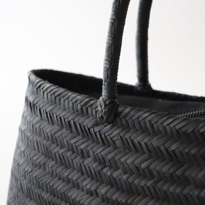 竹バッグ「竹編横長 - blk」和小物さくら