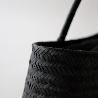 竹バッグ「竹編横長 - blk」和小物さくら