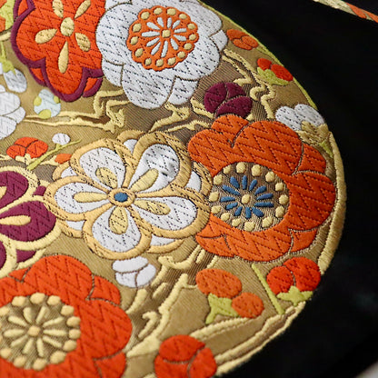 袋帯「松竹梅丸文」田中工芸織物
