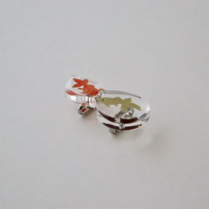 帯留「瓢箪に金魚」大原商店