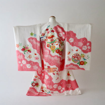 女児初着「鞠に花丸文」