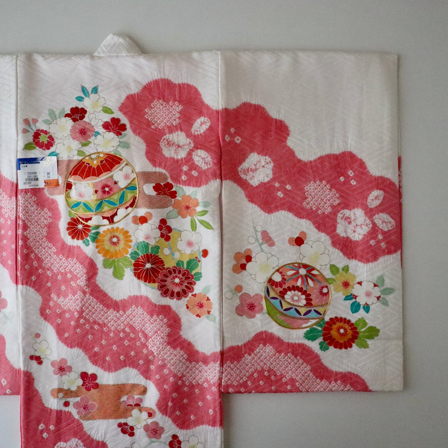 女児初着「鞠に花丸文」