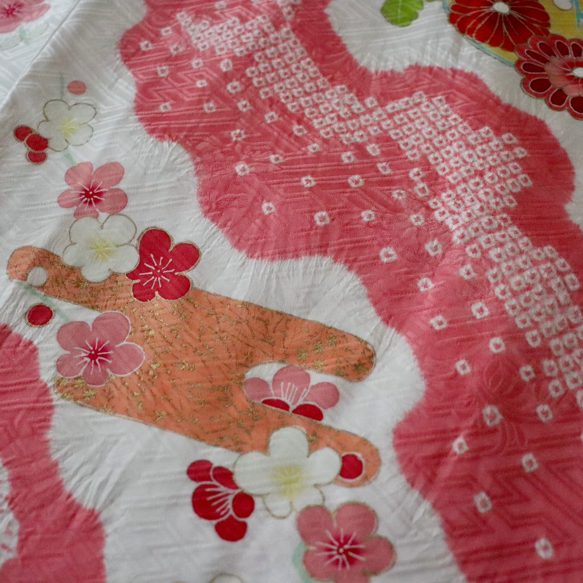 女児初着「鞠に花丸文」